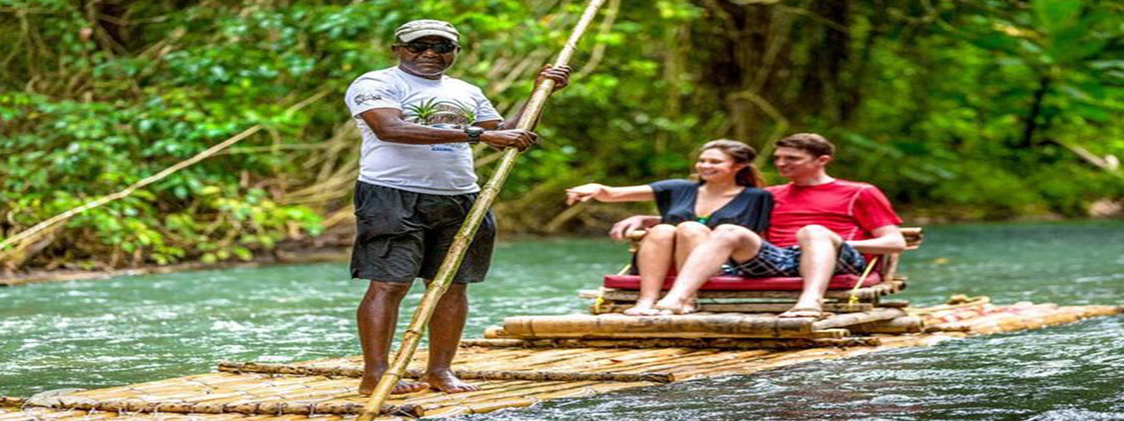 Bamboo Rafting, Horseback Riding & Blue Hole Waterfall Tour (Combo Tour Package)